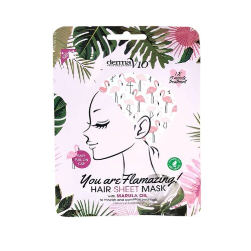 DermaV10 Flamingo With Marula Oil Hair Sheet Mask