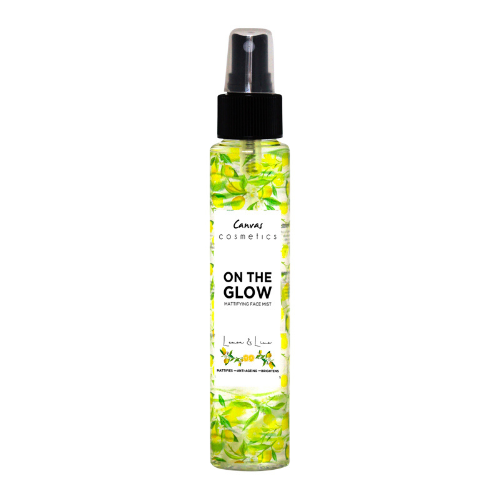Canvas Cosmetics On The Glow Mattifying Face Mist for oily skin product bottle
