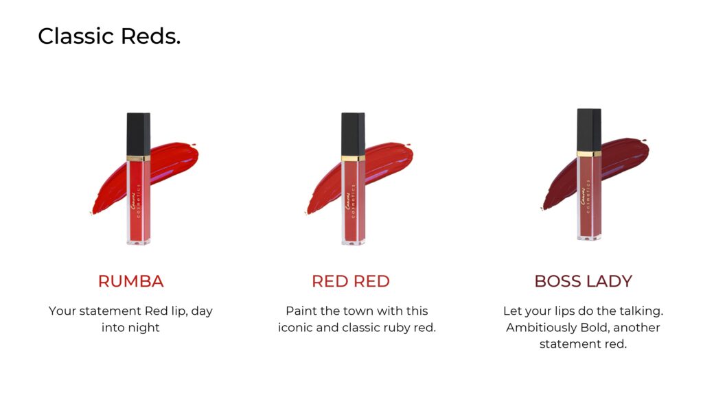 Canvas Cosmetics signature red lipstics