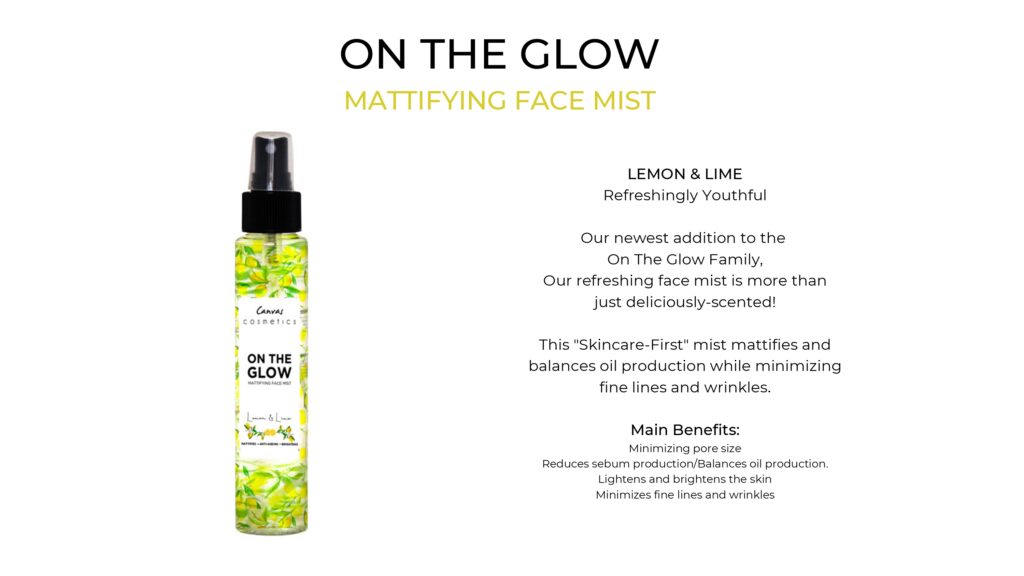 Canvas cosmetics on the glow mattifying face mist image and description