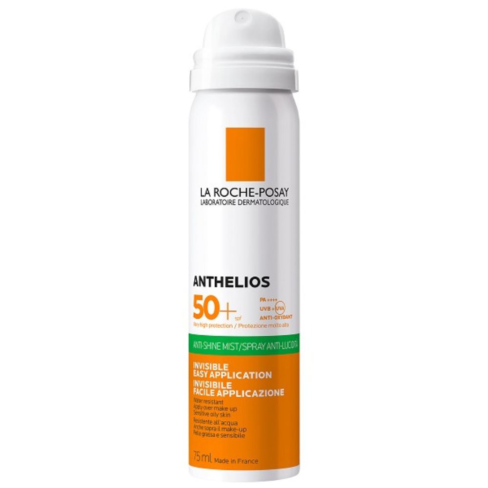 La Roche-Posay Anthelios SPF 50 Anti-Shine Mist pack shot - high protection sunscreen spray for oily skin.